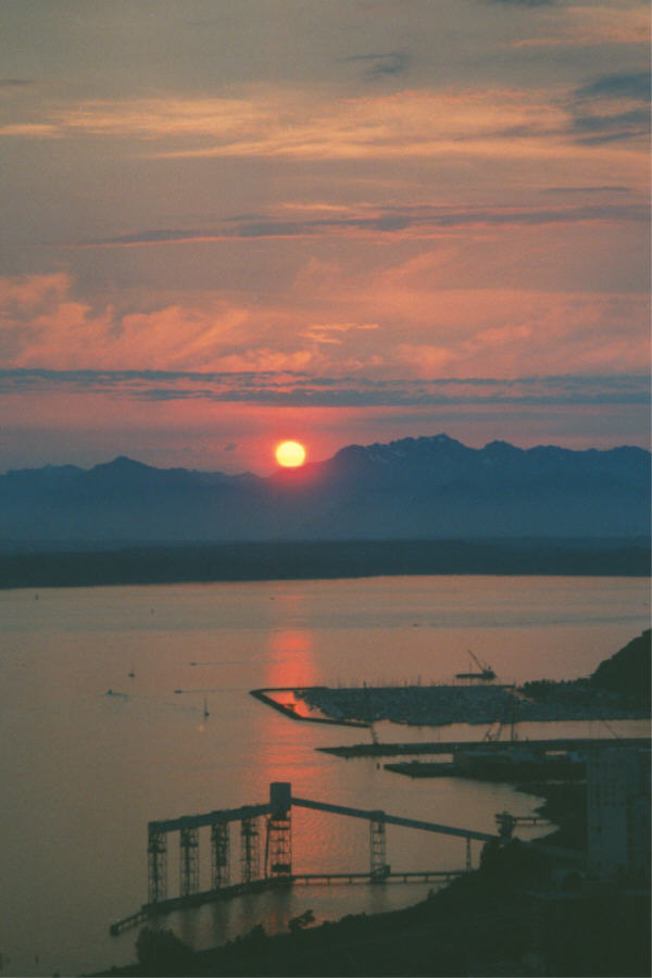 Sunset view from Space Needle
